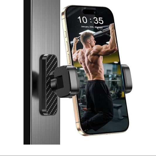 Magnetic Phone Holder for Gym - 360° Adjustable, Strong Portable Magnet Phone Mount for Workout Recording, Fitness Accessories Essentials, Compatible with Andriod Phone and Iphone 16/15/14/13/12, Perfect Gift for Men & Women